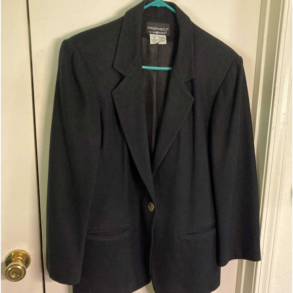 Vintage Prophecy by Sag Harbor Women’s Black 100% Real Wool Blazer